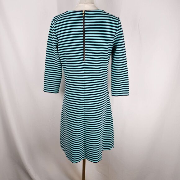 Lilly Pulitzer Charlene Striped Shift Dress Medium Blue Green Stretch - Picture 3 of 12